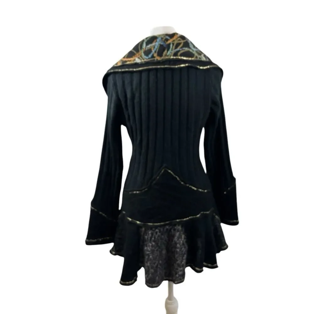 Brand new without Tags Sioni‎ Wool Mohair Blend Wide Collar Cardigan Size Small - Picture 7 of 12